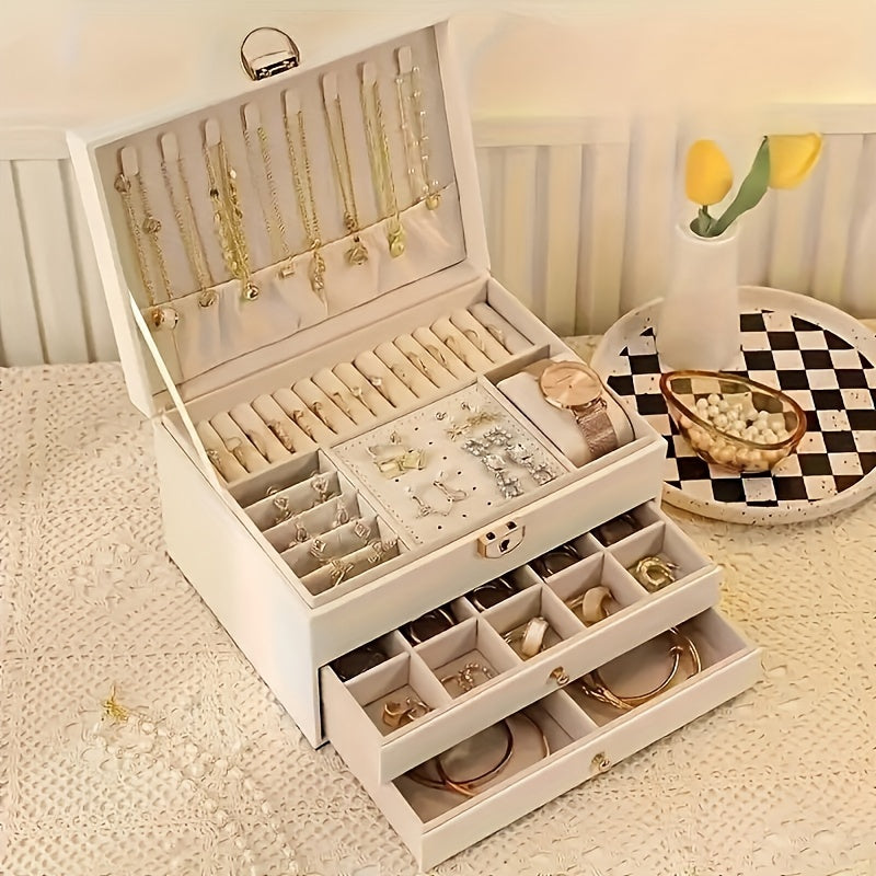 Three-Layer Jewelry Box Organizer