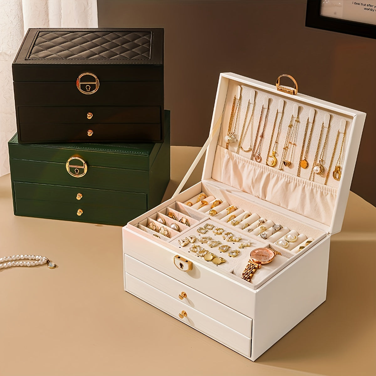 Three-Layer Jewelry Box Organizer