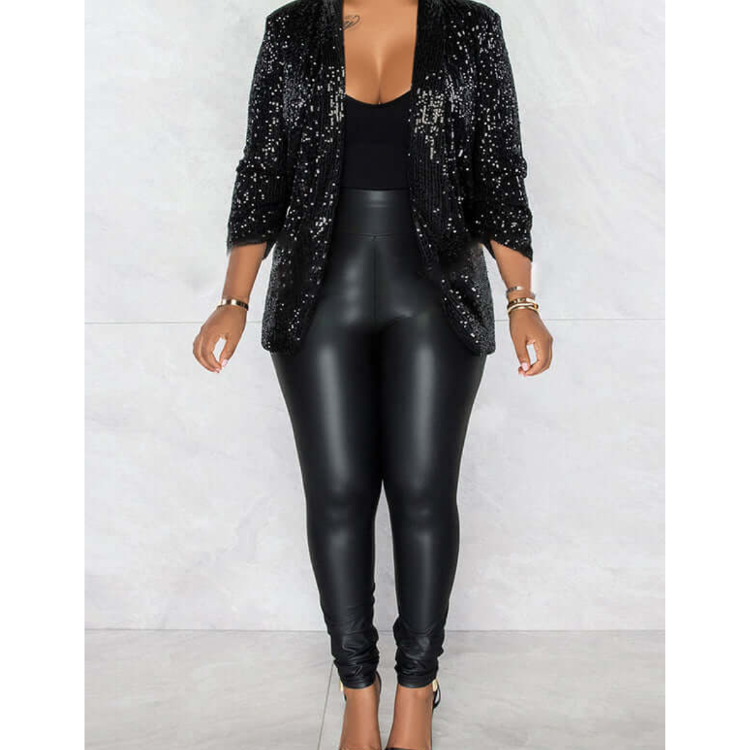Women's Glittery Party Blazer | Open Front