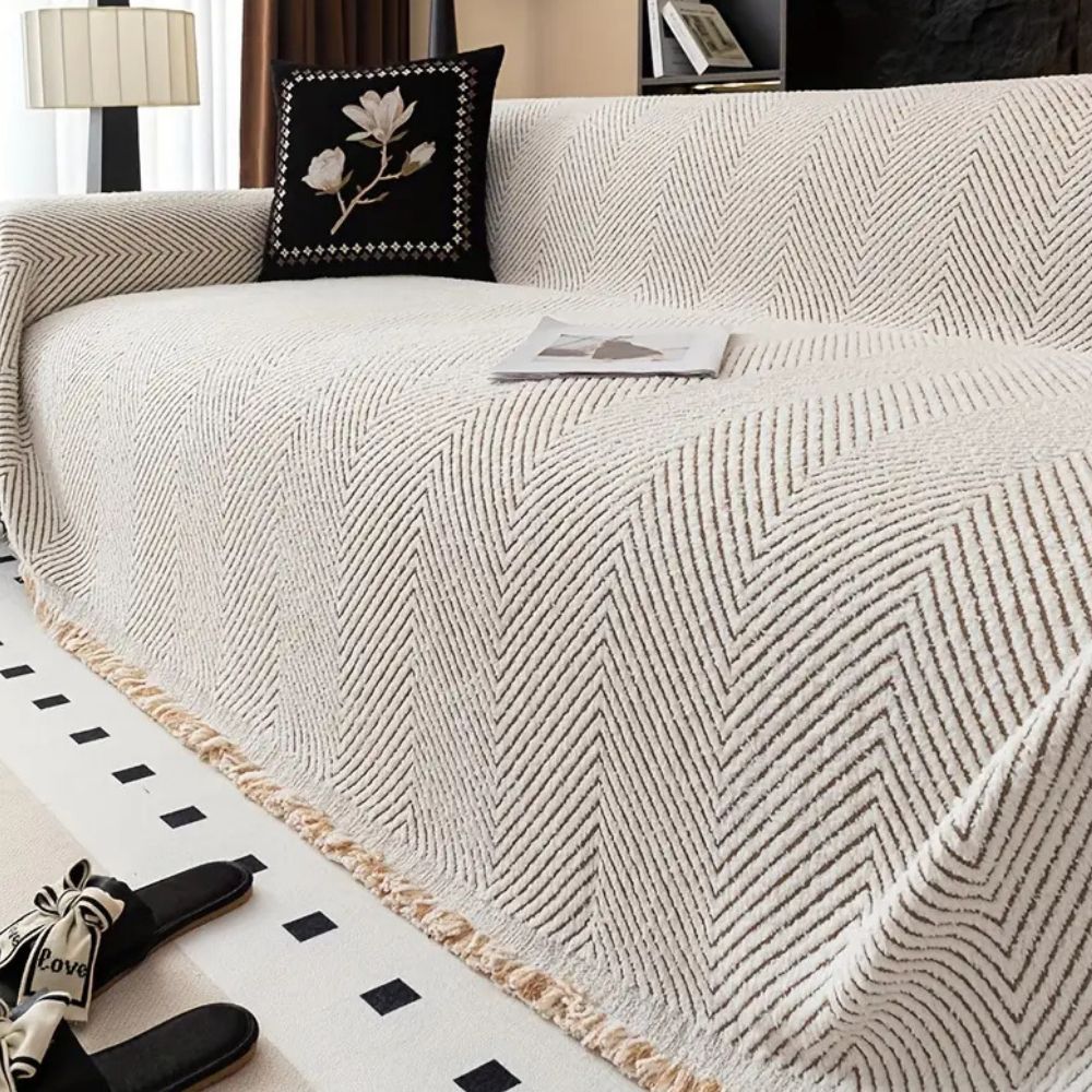 Stripe Textured Sofa Cover
