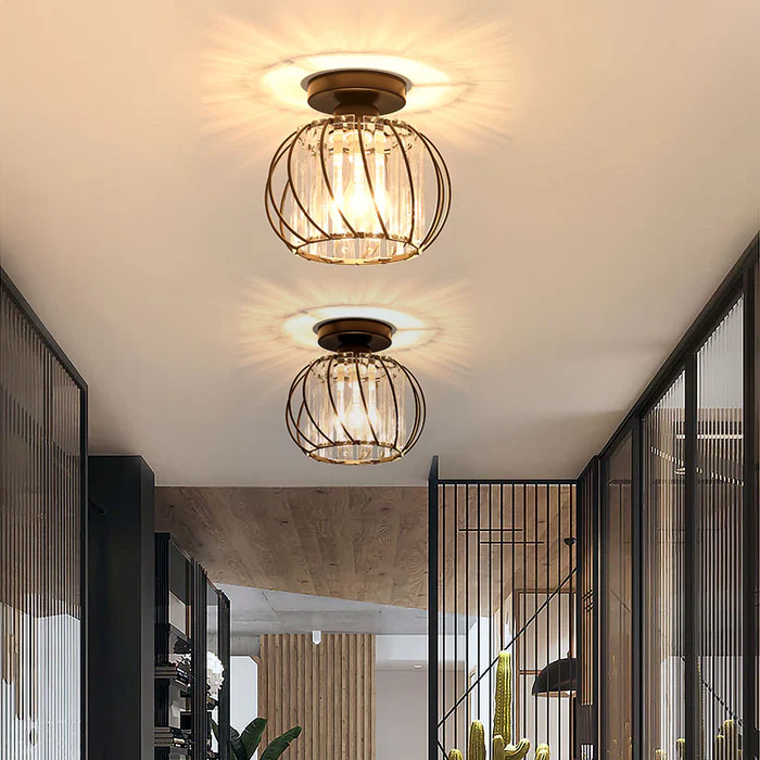 Modern Semi-Flush Mount Ceiling Light for Hallway, Bedroom, and Kitchen