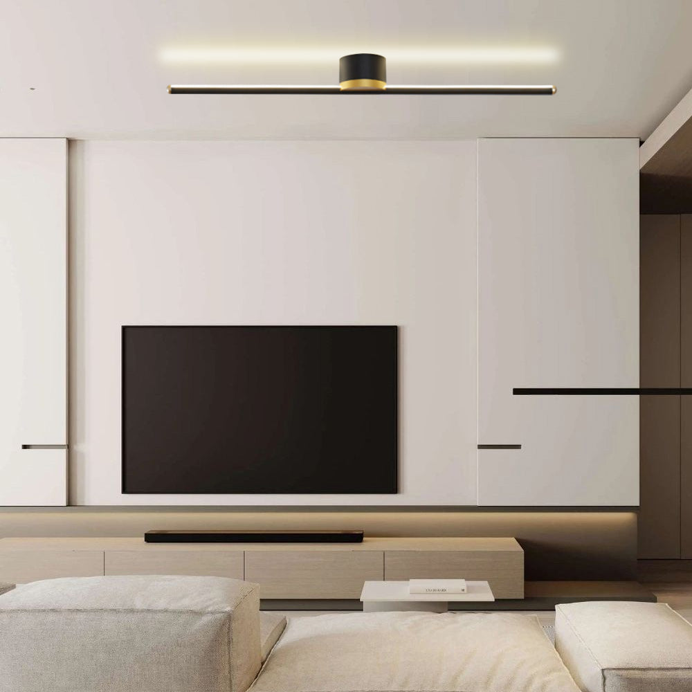 Modern Linear LED Semi Flush Mount Ceiling Light