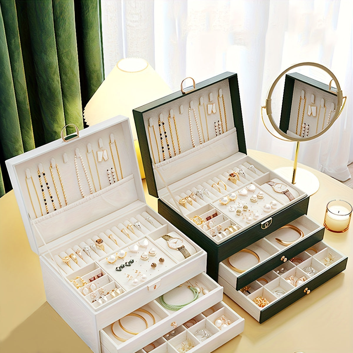 Three-Layer Jewelry Box Organizer