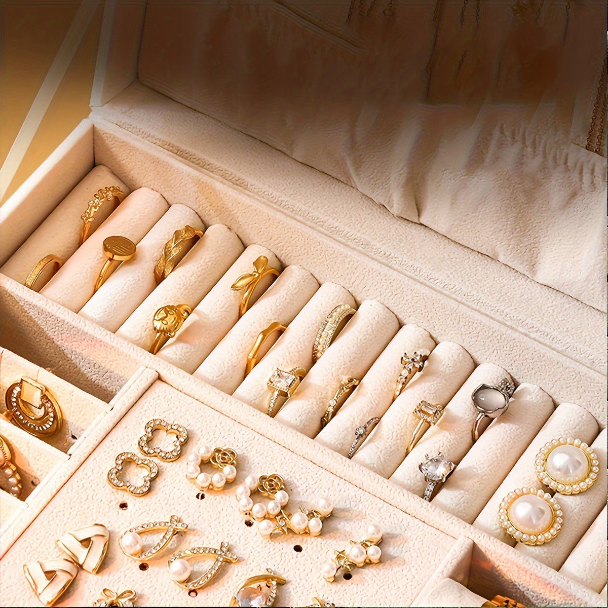 Three-Layer Jewelry Box Organizer