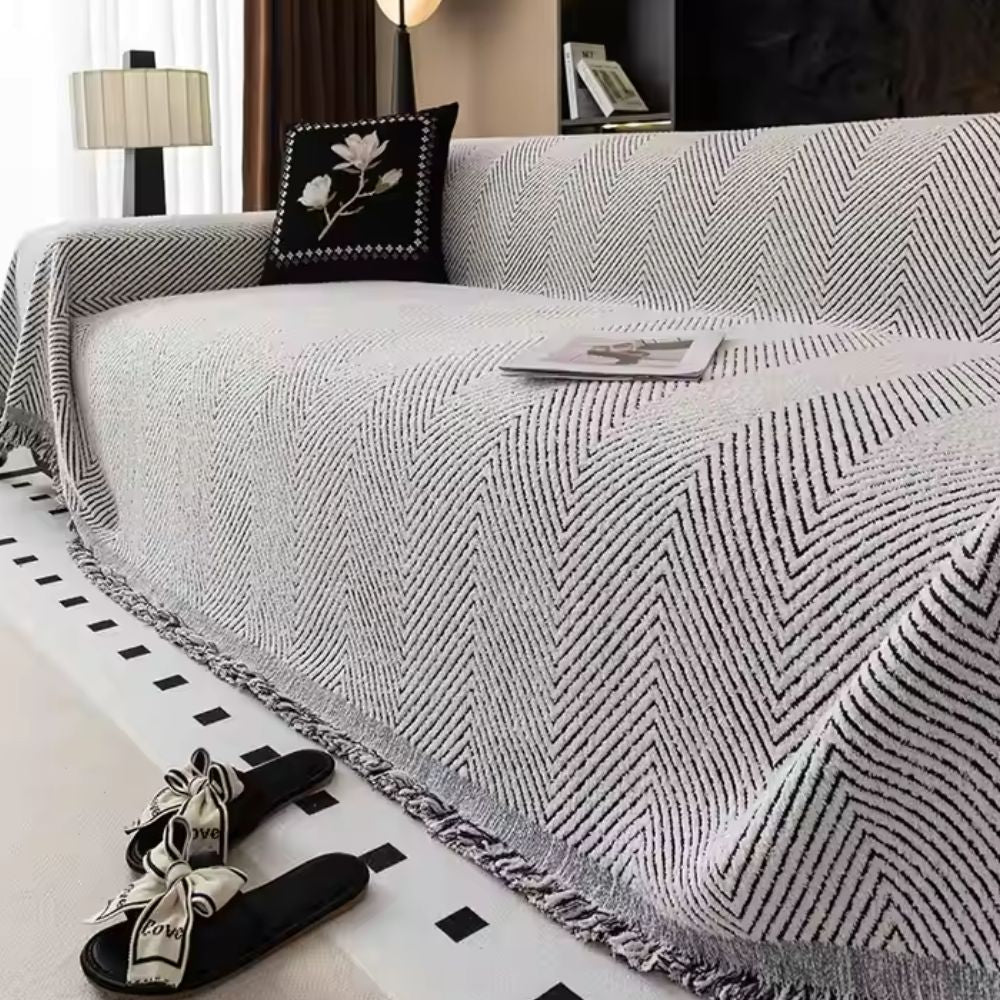 Stripe Textured Sofa Cover