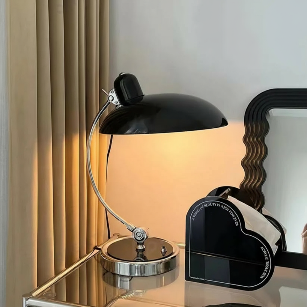 Scandinavian Minimalist Desk Lamp with Adjustable Curved Arm