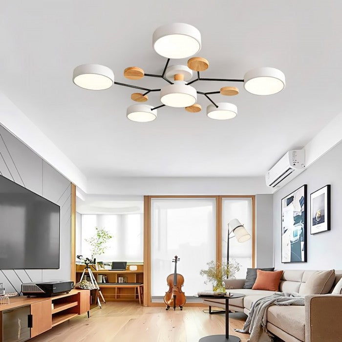 Mid-Century Modern Round Disc LED Ceiling Light