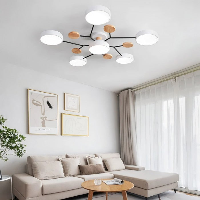 Mid-Century Modern Round Disc LED Ceiling Light
