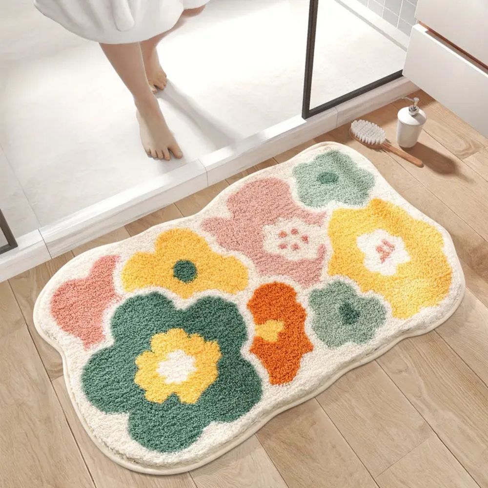 Non-Slip Floral Bath Mat