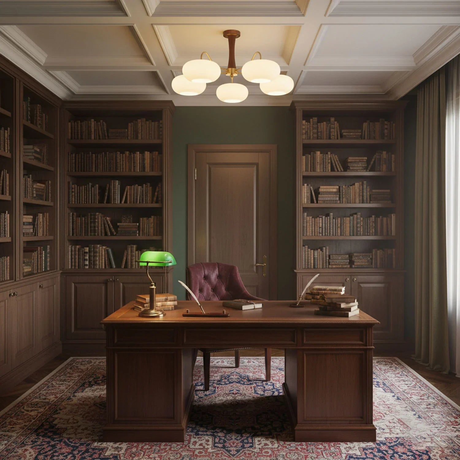 Contemporary Vintage Persimmon Shaped Ceiling Light