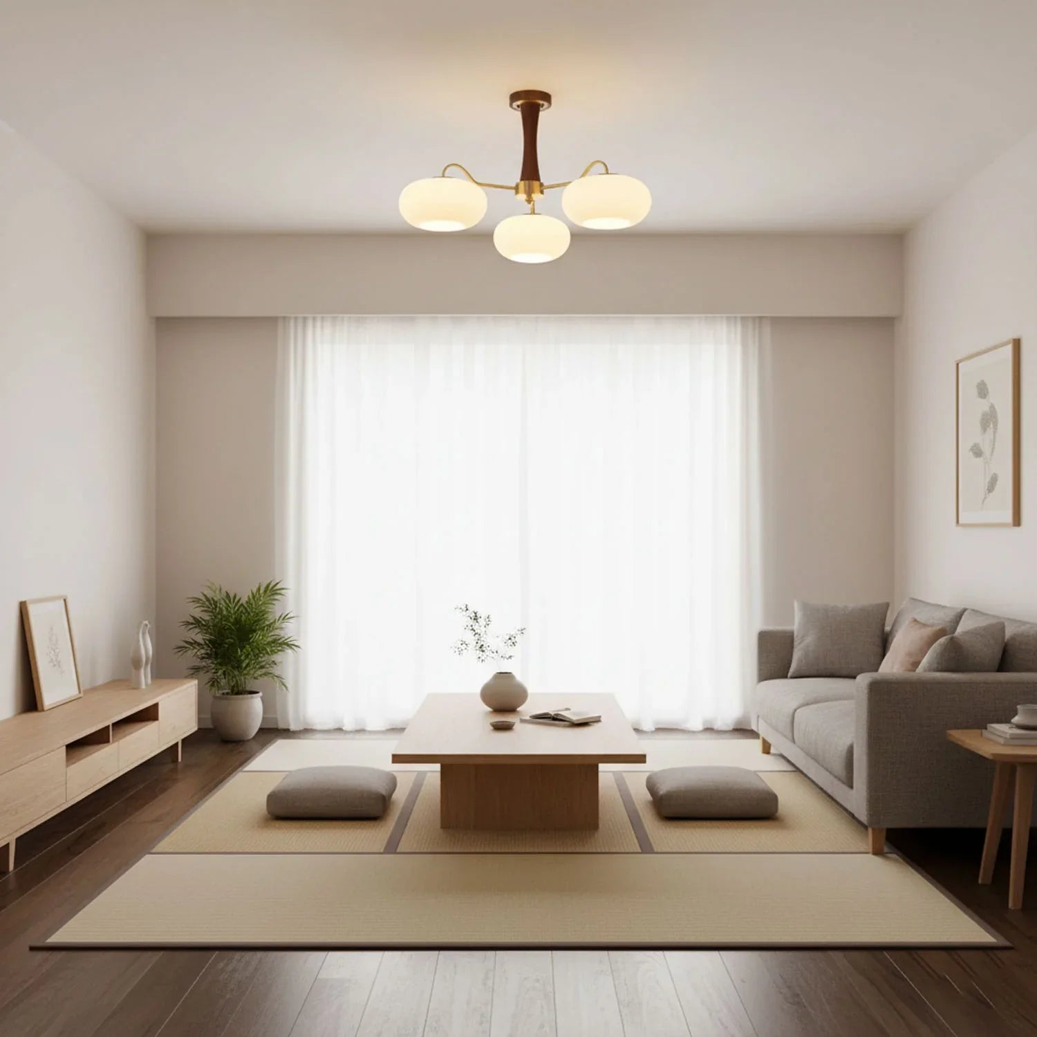 Contemporary Vintage Persimmon Shaped Ceiling Light