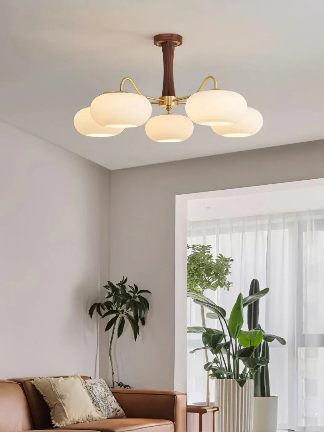 Contemporary Vintage Persimmon Shaped Ceiling Light