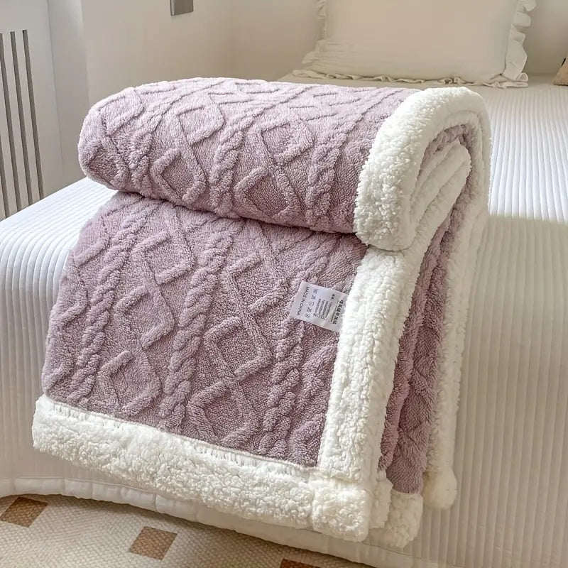 Textured Knitted Throw Blanket