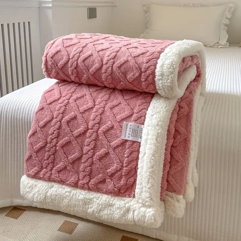 Textured Knitted Throw Blanket