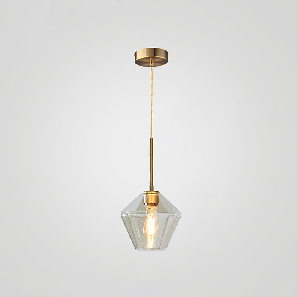 Modern Industrial Pendant Light with Geometric Shade