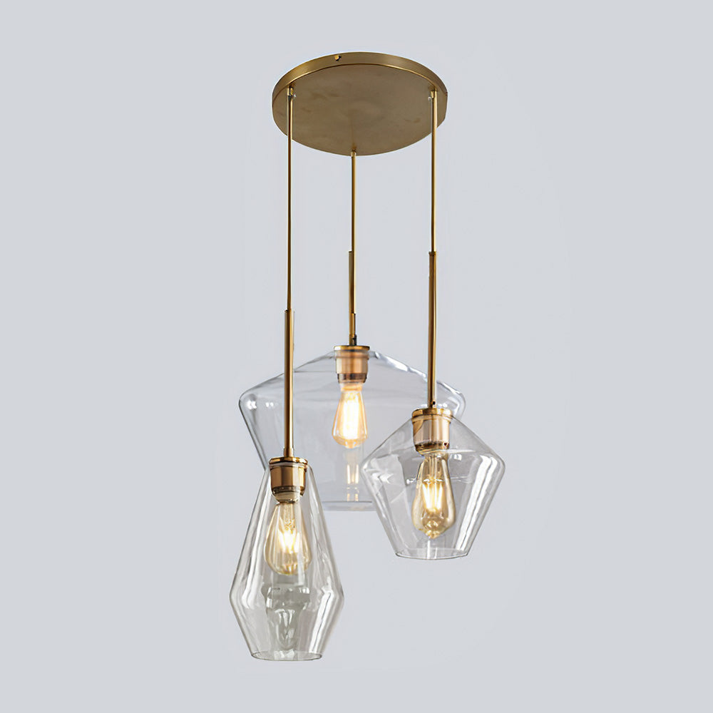 Modern Industrial Pendant Light with Geometric Shade