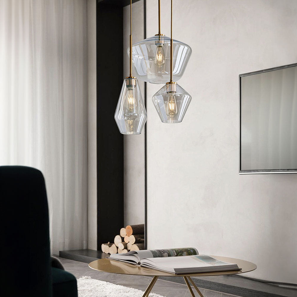 Modern Industrial Pendant Light with Geometric Shade