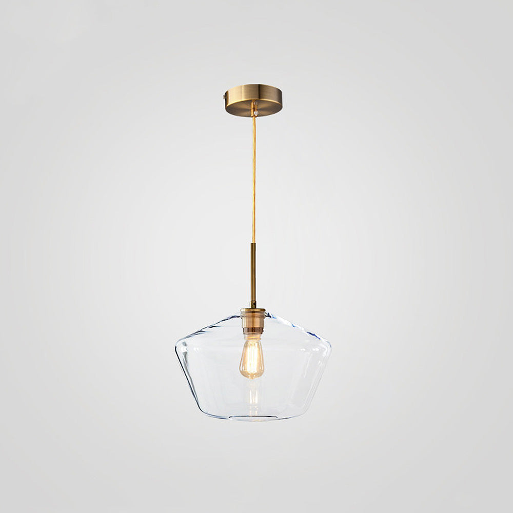 Modern Industrial Pendant Light with Geometric Shade