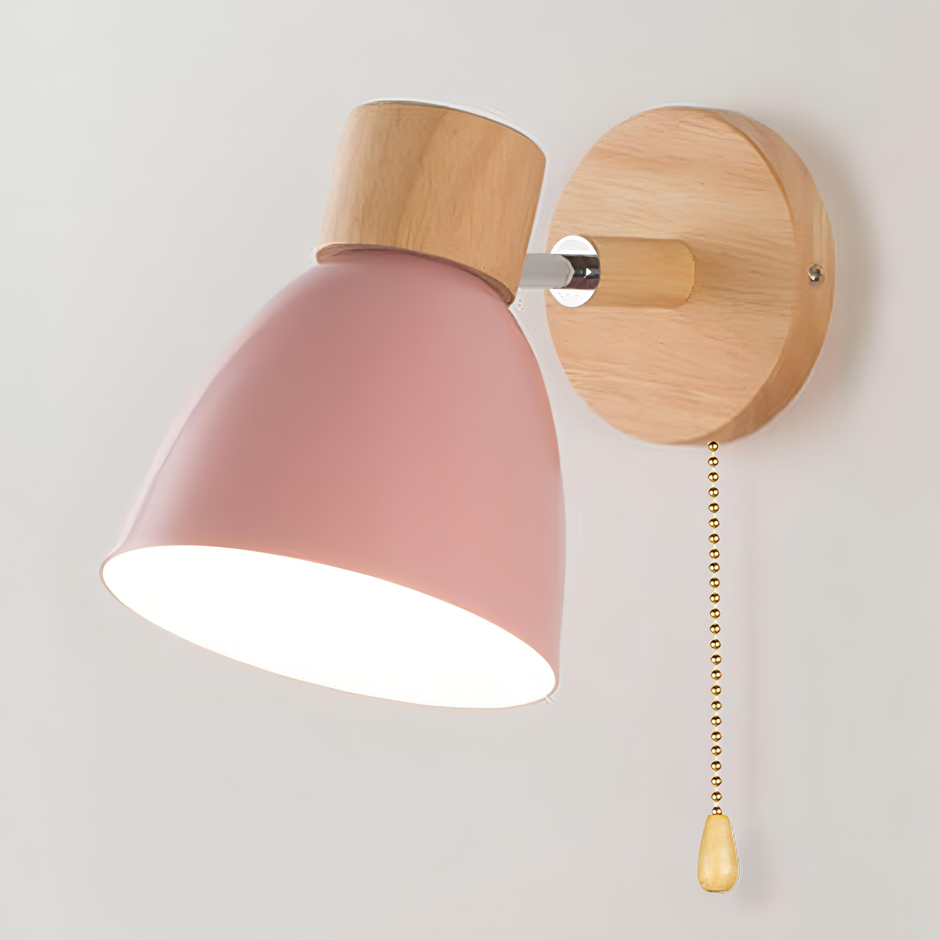 Scandinavian Style Wall Light with Pull Chain Switch