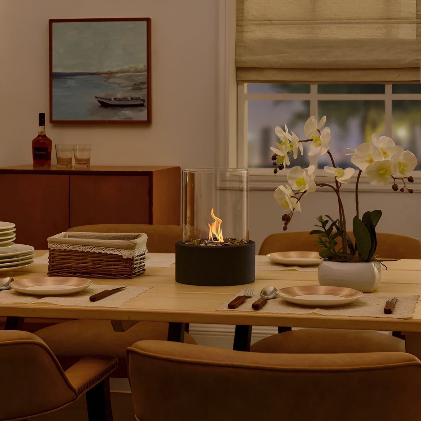 Round Smokeless Tabletop Fireplace