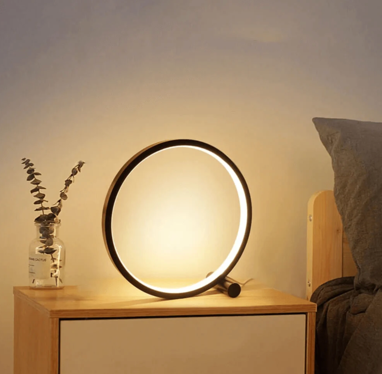 Minimalist LED Round Table Lamp with Touch Control