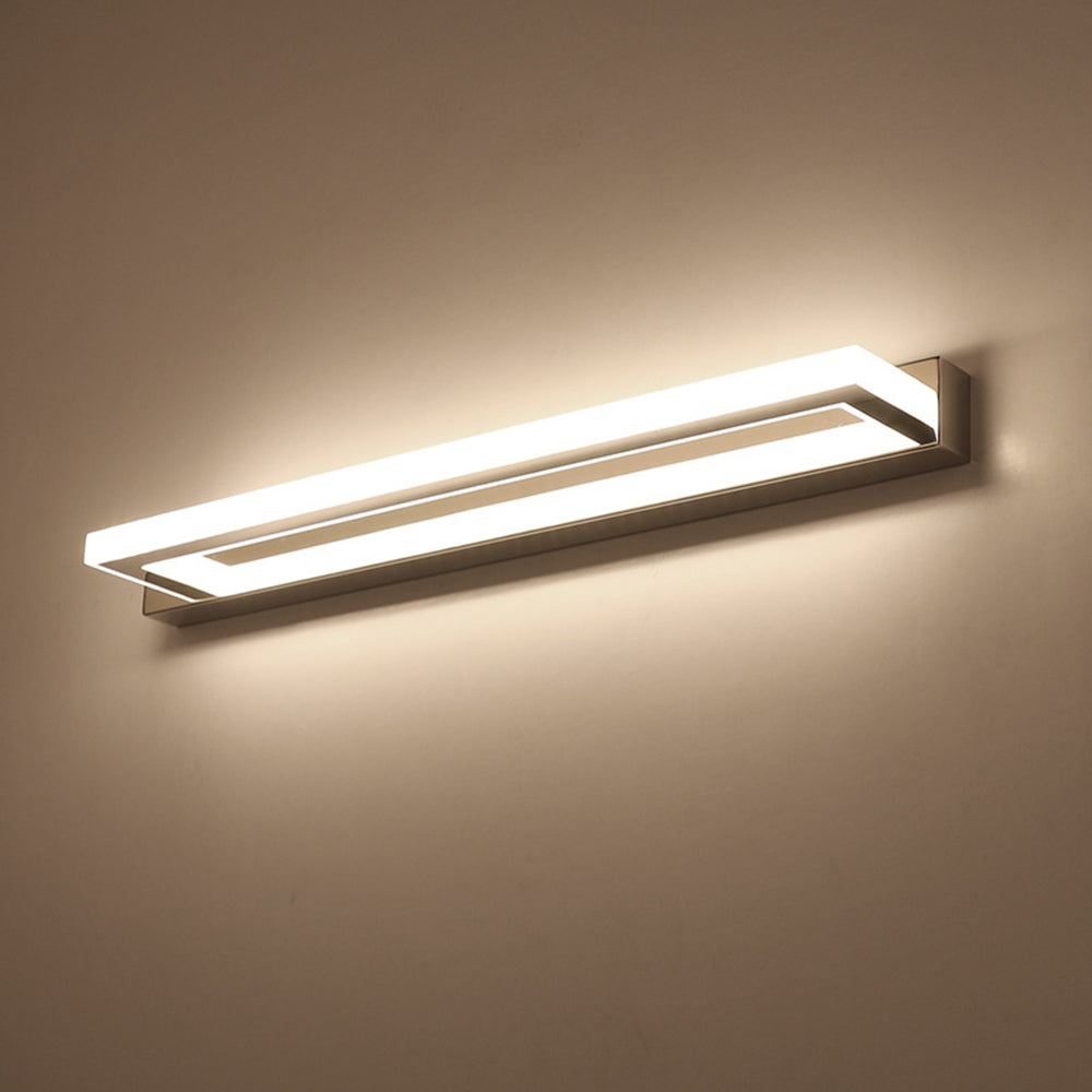 Minimalist Rectangular Mirrored Front LED Wall Light