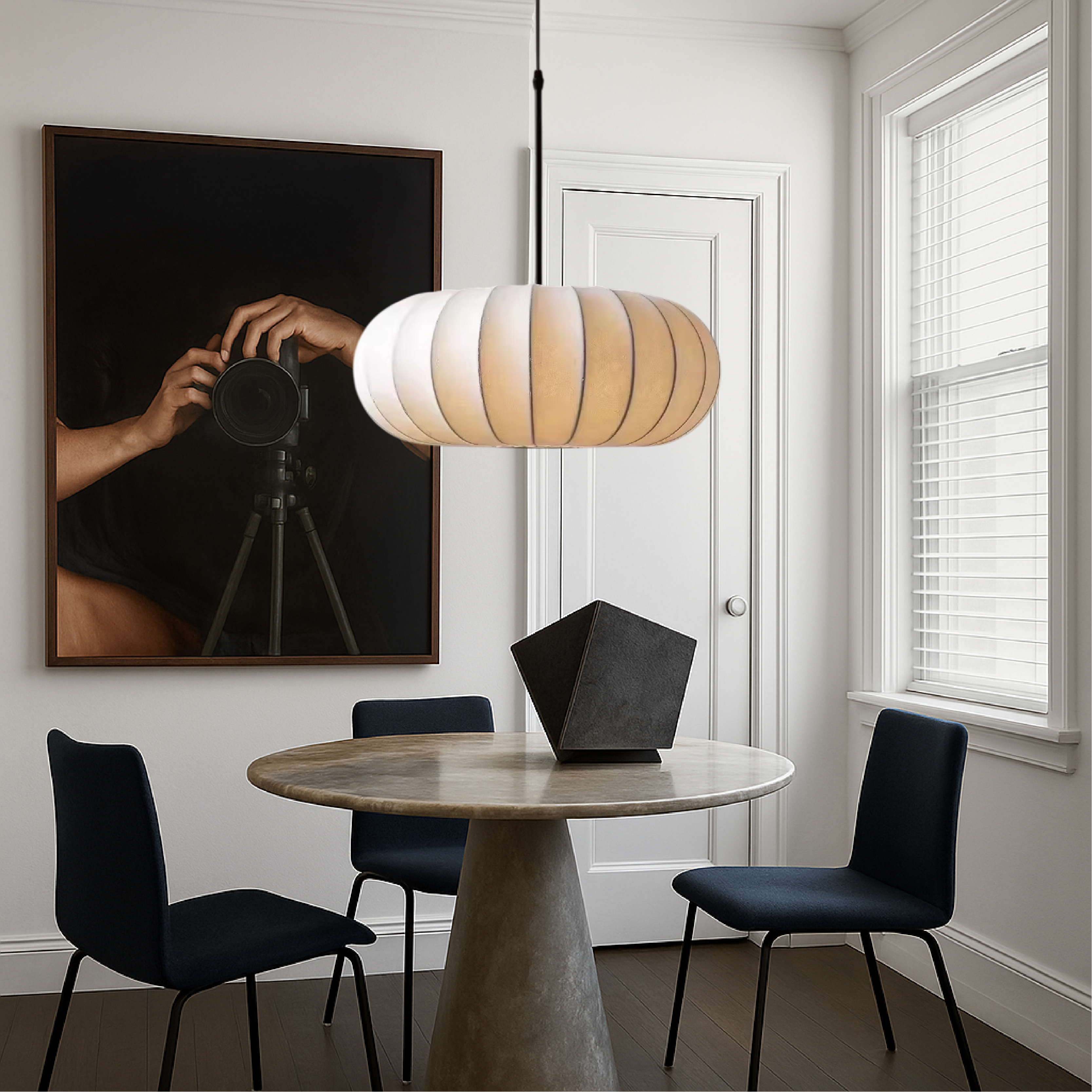 Minimalist Contemporary LED Fabric Pendant Light