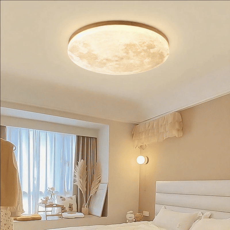 Minimalist Flush Mount Round Moon Ceiling Light