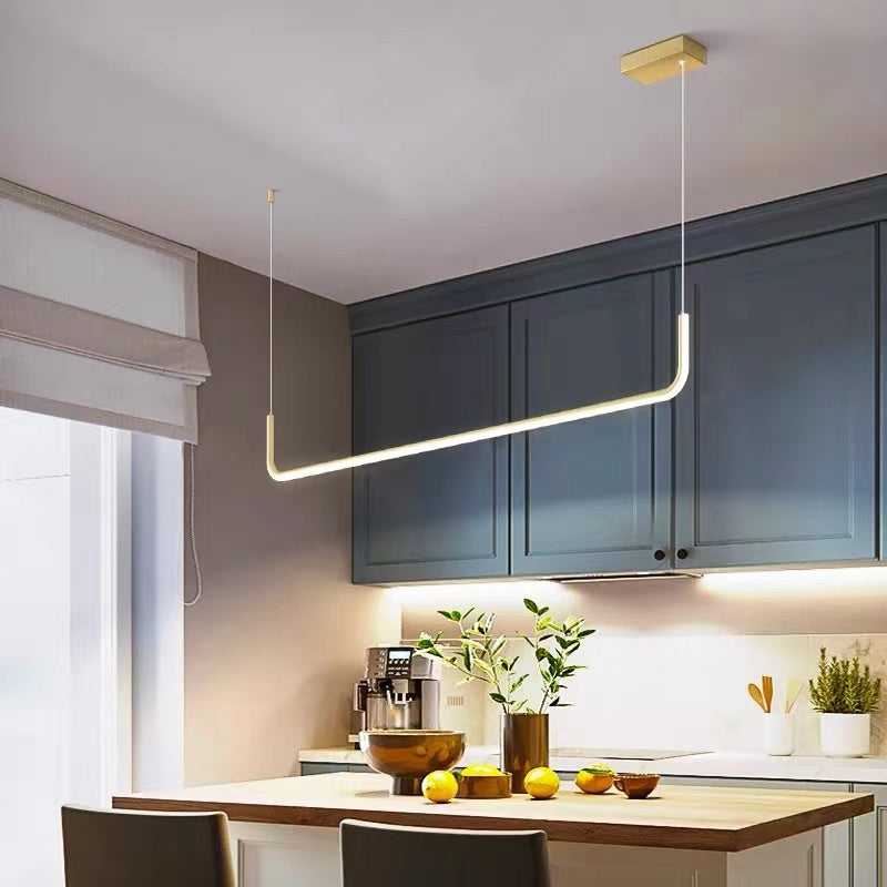 Contemporary Minimalist Double Frame Linear LED Pendant Light