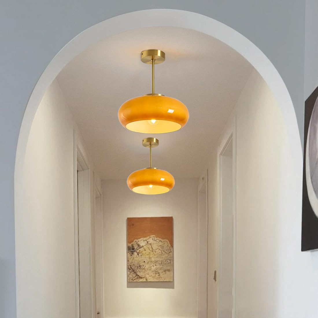 Mid-Century Round Ceiling Light Fixture