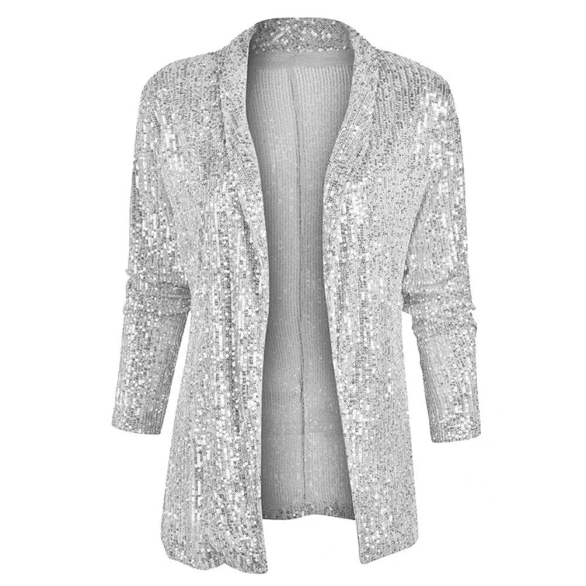 Women's Glittery Party Blazer | Open Front