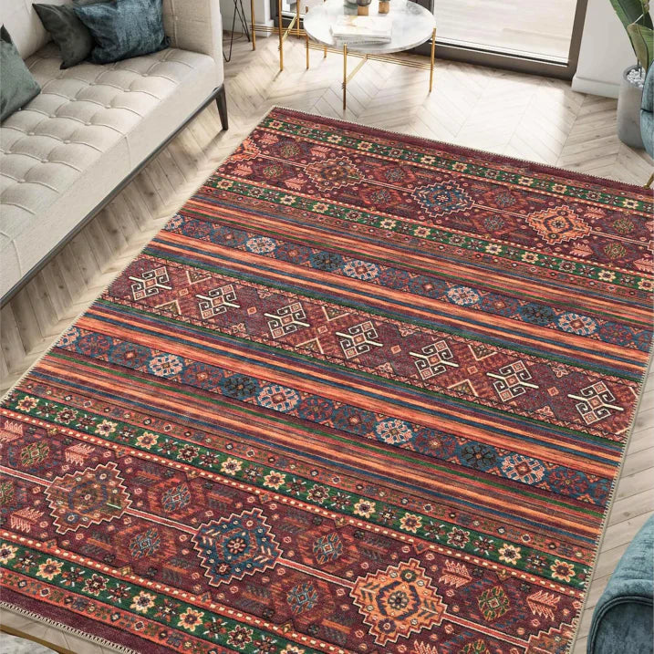 Moroccan And Geometric Pattern Square Rug