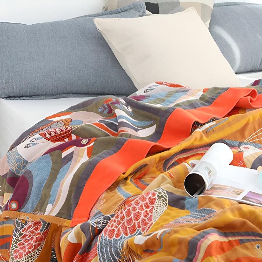 Tropical Toucan Pattern Throw Blanket