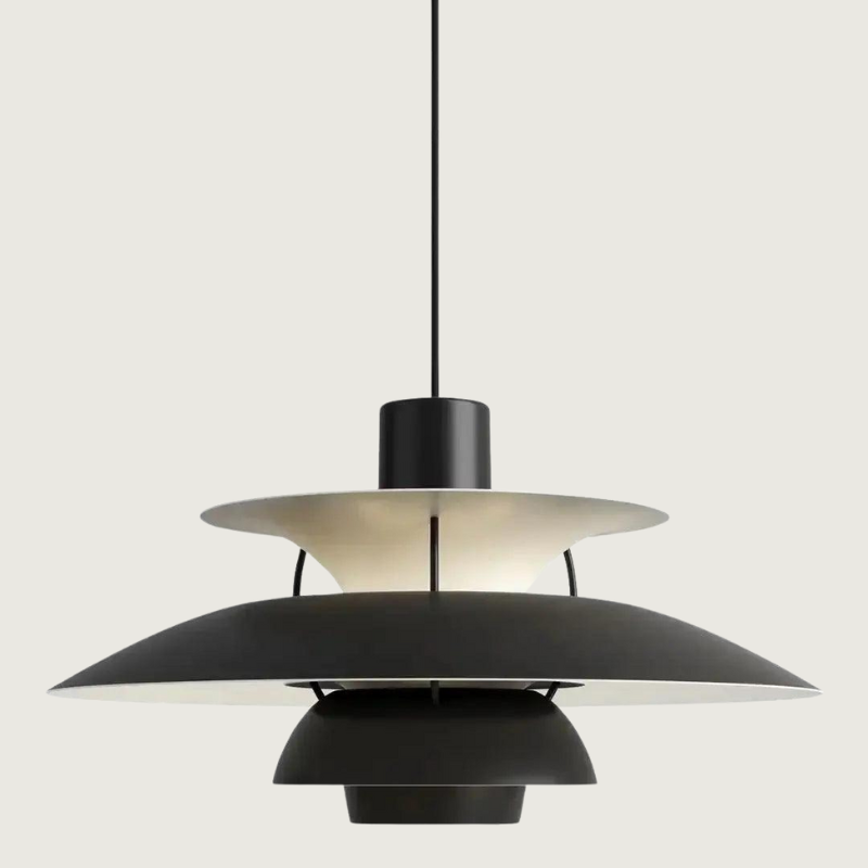 Industrial Art Deco Layered Round Pendant Light