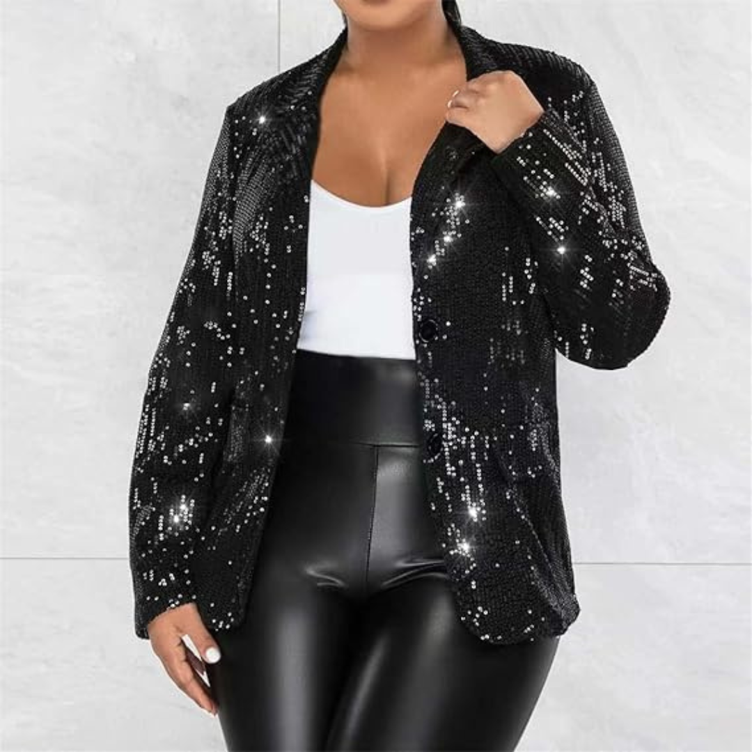 Women's Glittery Party Blazer | Open Front
