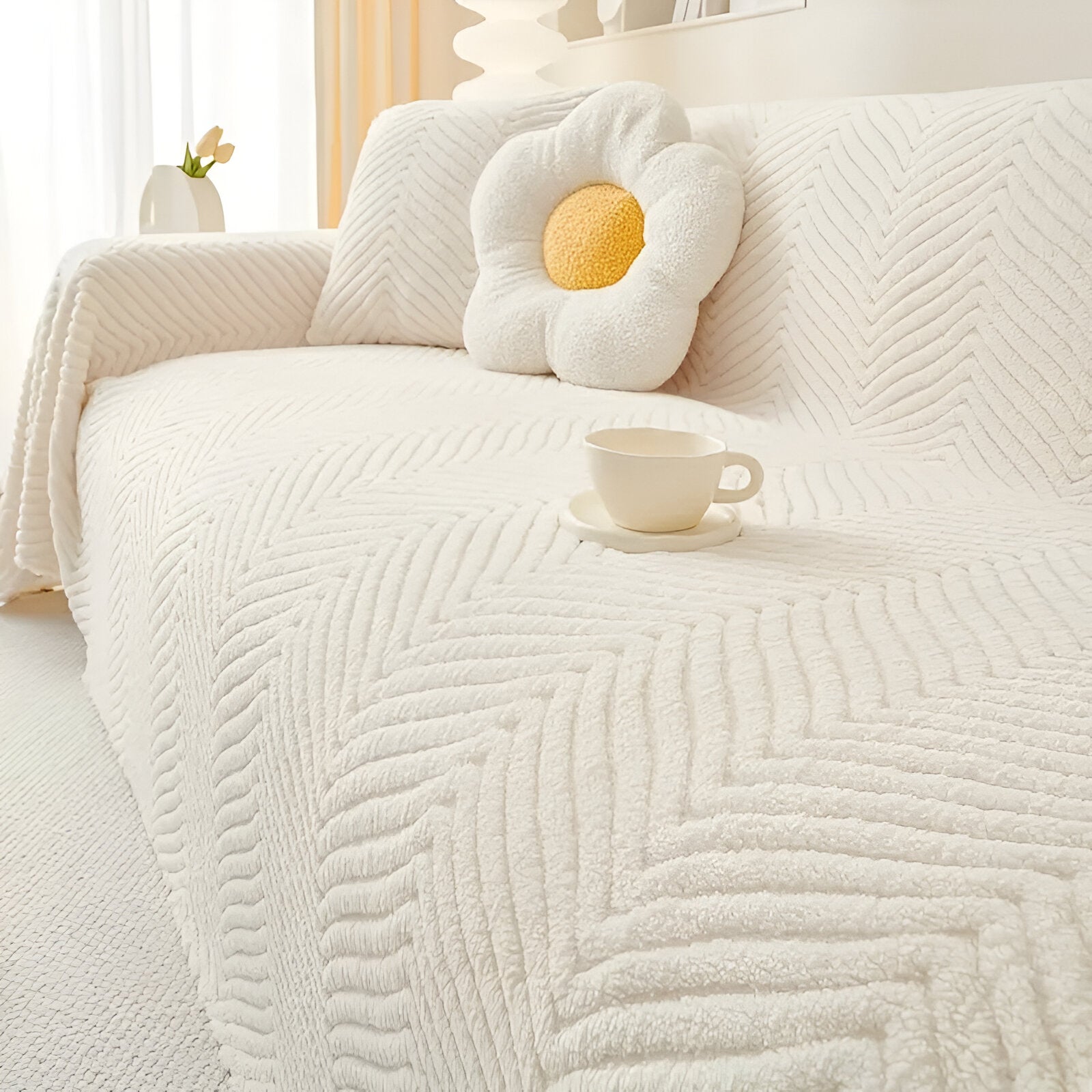 Textured Non-Slip Throw Sofa Cover