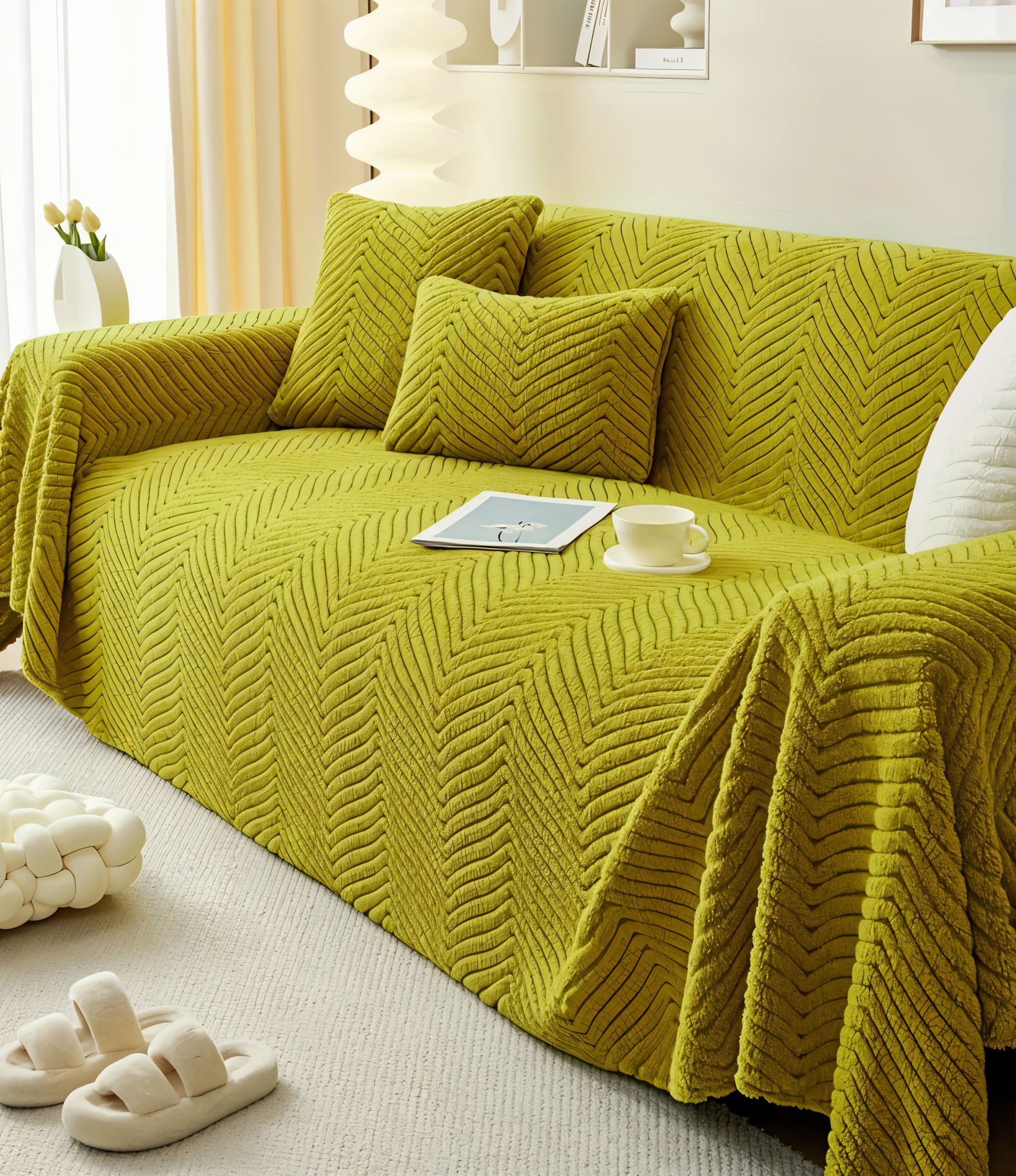 Textured Non-Slip Throw Sofa Cover