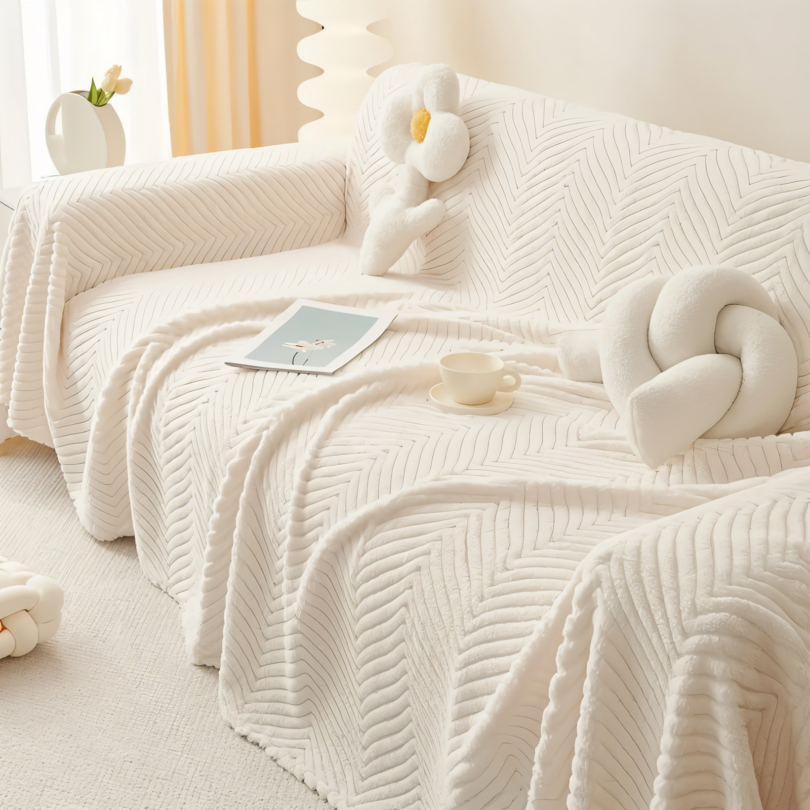 Textured Non-Slip Throw Sofa Cover