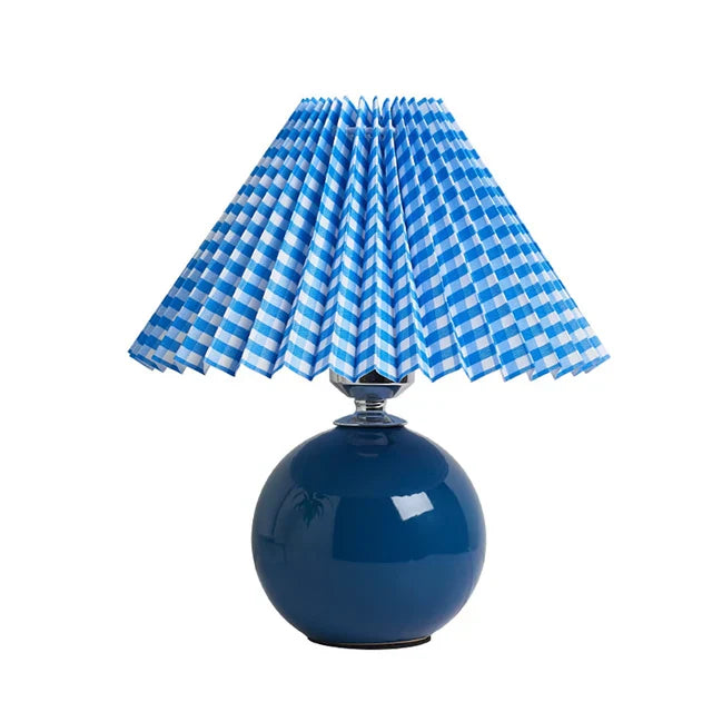 Vintage Style Pleated Table Lamp for Bedroom and Living Room