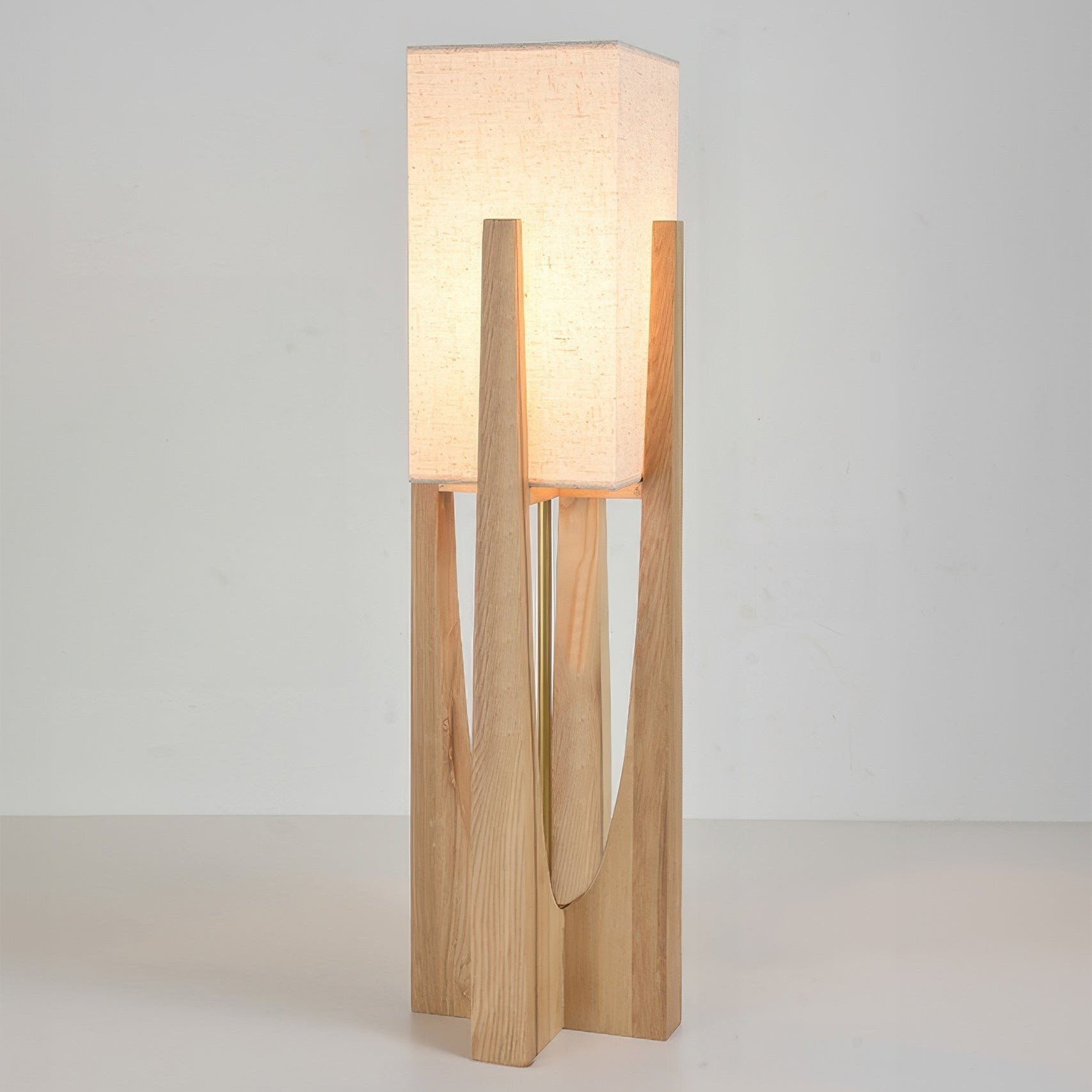 Japandi Wood Block LED Floor Lamp
