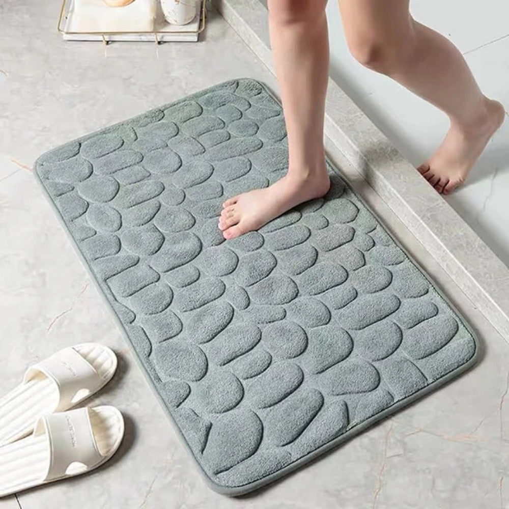 Non Slip Quick Absorbing Pebble Stone Bath Mat