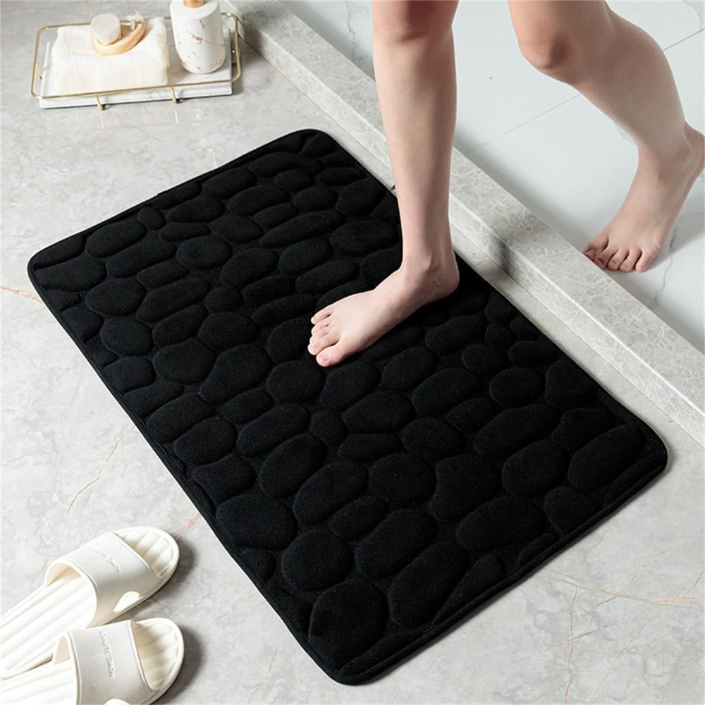 Non Slip Quick Absorbing Pebble Stone Bath Mat