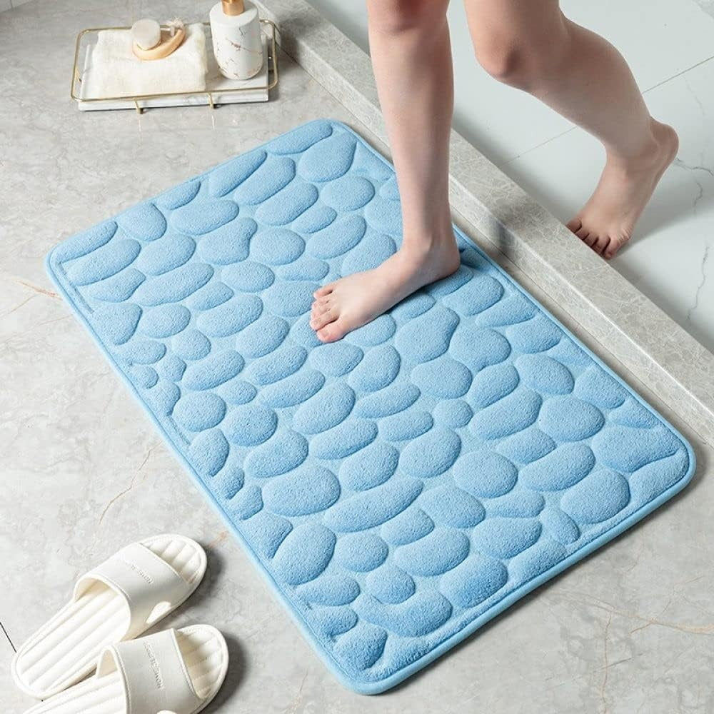 Non Slip Quick Absorbing Pebble Stone Bath Mat