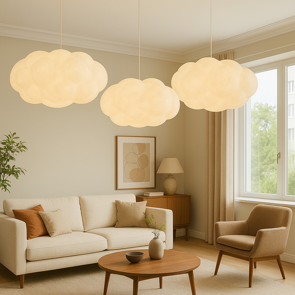 Contemporary Minimalist LED Pendant Light in a Cloud Design