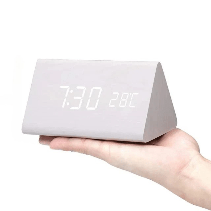 Triangular Table Clock With LED Display