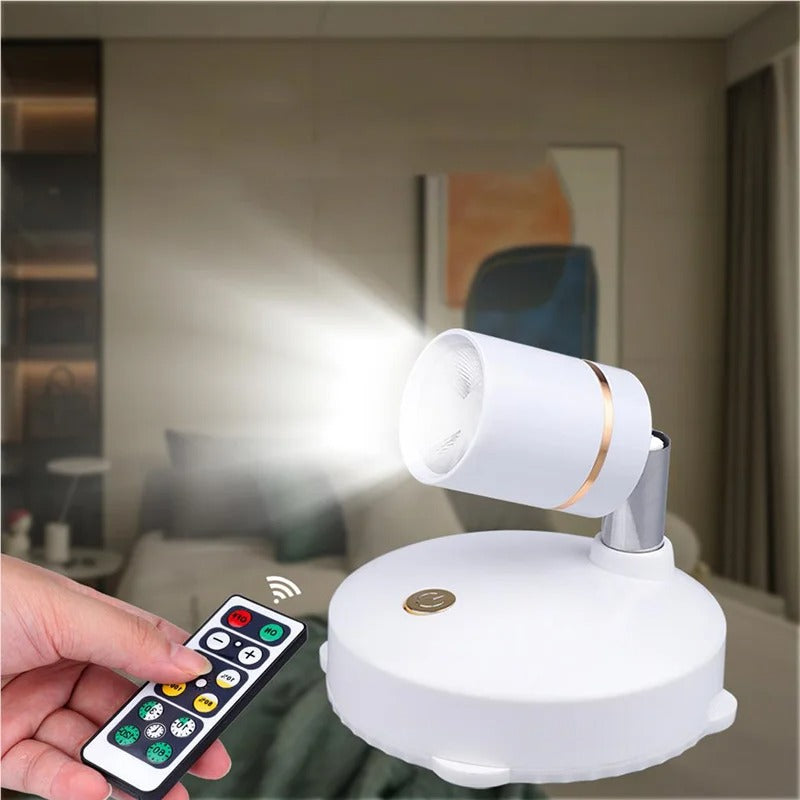 Rechargeable Rotating LED Spotlight with Remote Control