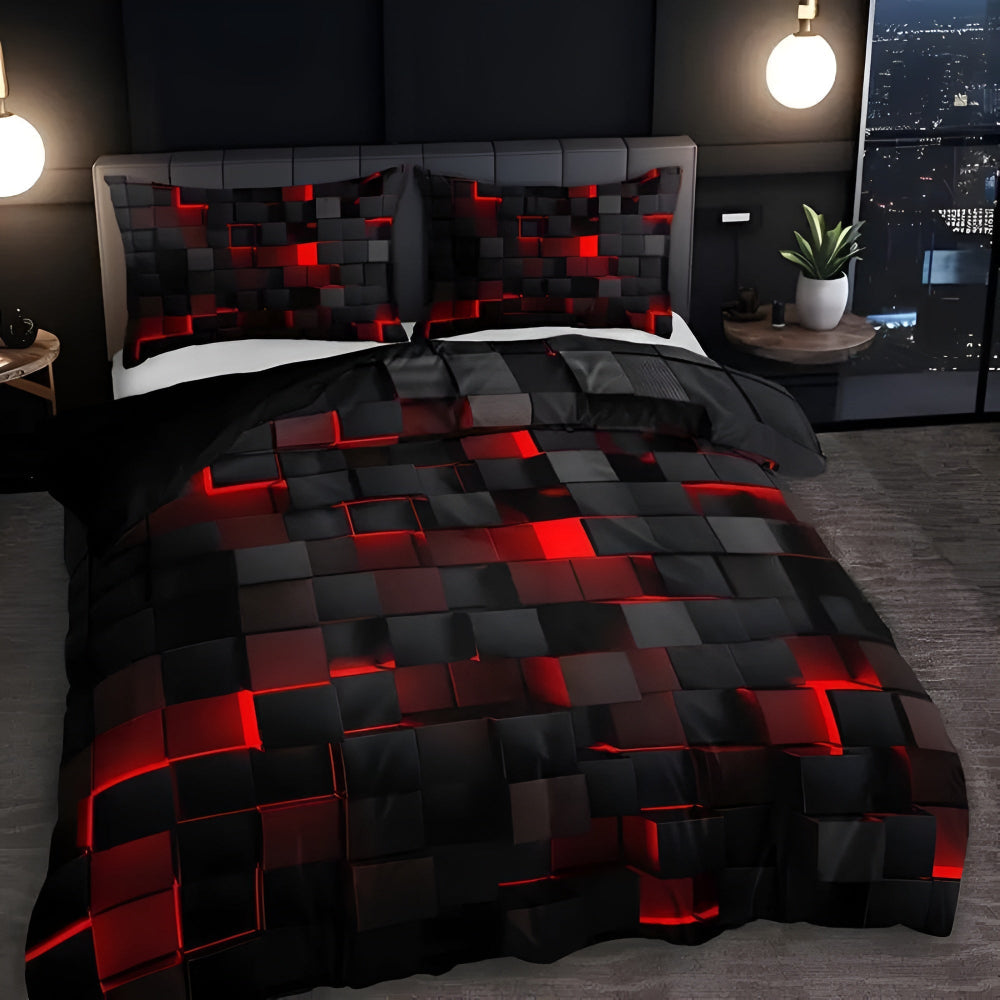 Geometric 3 Piece Quilt Cover Set