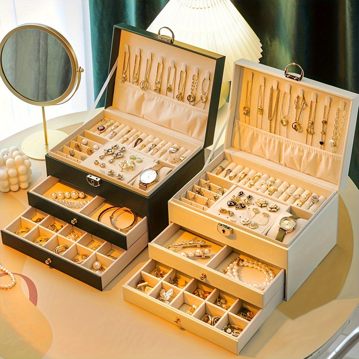 Three-Layer Jewelry Box Organizer