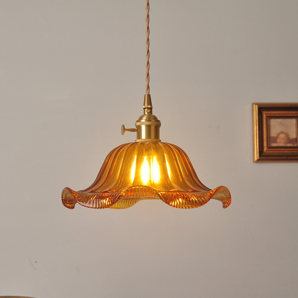 Vintage Flower-Shaped Pendant Light Fixture
