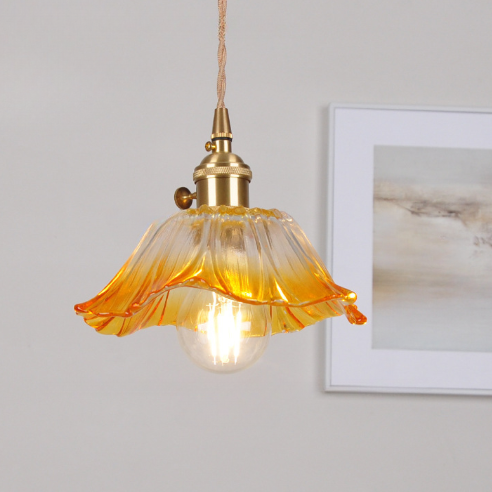 Vintage Flower-Shaped Pendant Light Fixture